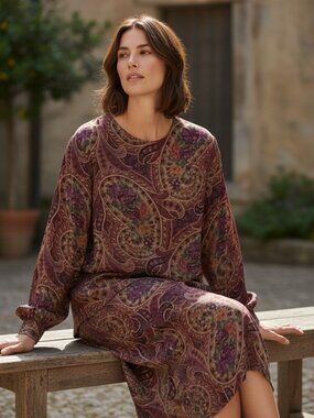 Vintage Alfred Dunner Skirt Set 2 Piece Blouse Skirt Paisley Floral Size 14